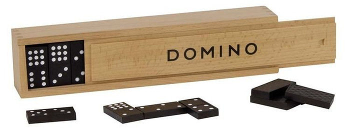 Domino w drewnianym pudełku, 55 el.