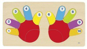 Układanka z cyframi ręce, 14 el.