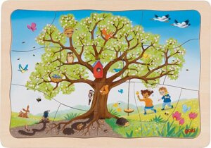 Układanka drewniana Moja jabłonka Goki