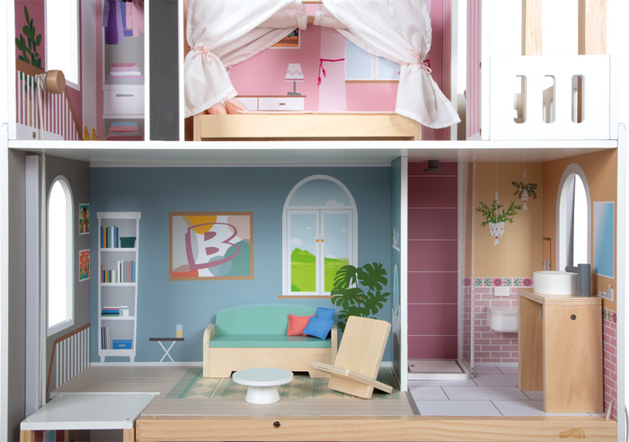 Drewniany domek dla lalek willa XL z wyposażeniem Small Foot