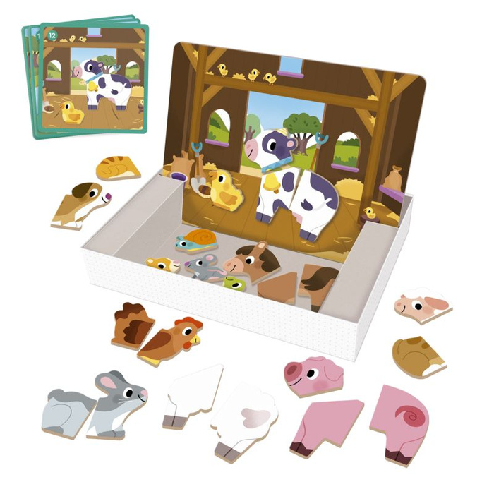 Układanka magnetyczna Farma 12 zwierząt Goula