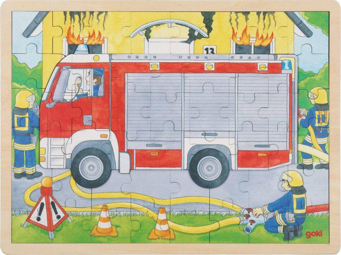 Drewniane puzzle warstwowe Straż Pożarna Goki 