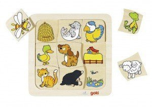 Układanka -  kojarzenie, gdzie mieszkają zwierzęta, 9 el.