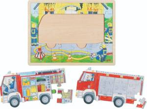 Drewniane puzzle warstwowe Straż Pożarna Goki