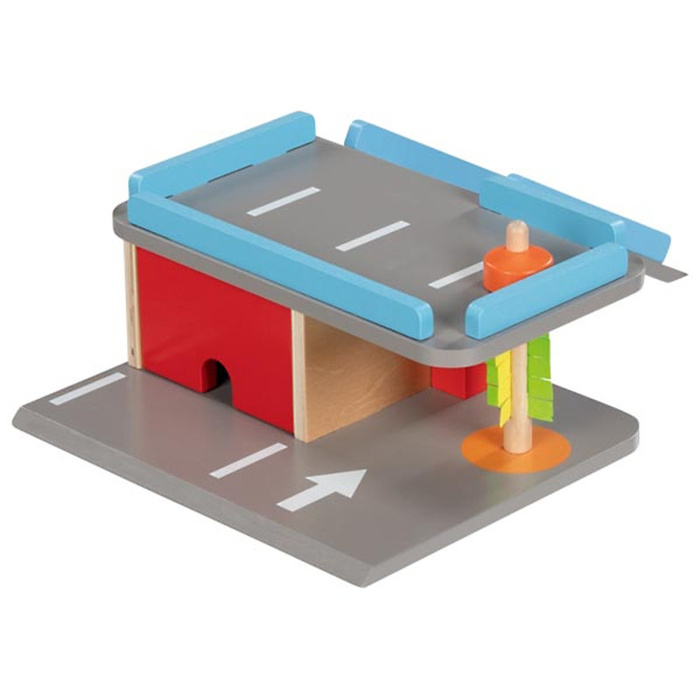 Kompaktowy parking dla autek drewniany Goki