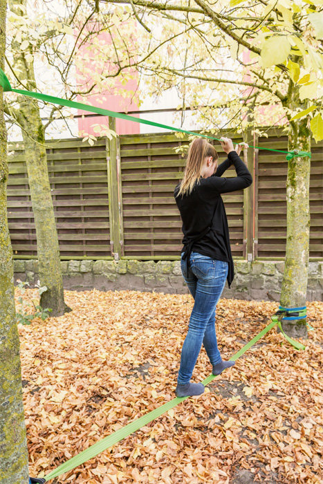 Zielona taśma Slackline z akcesoriami Small Foot