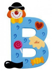 Drewniana literka B, Clown