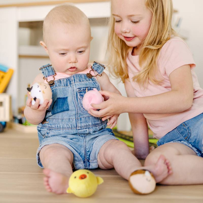 Cztery mięciutkie piłeczki Zwierzątka z farmy Rollables Farm Friends Melissa & Doug