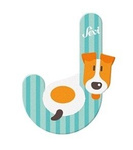 Drewniana literka J Alfabet i zwierzęta Sevi