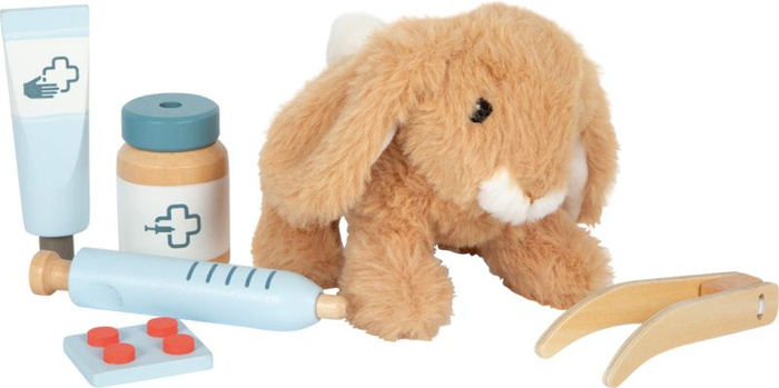 Pluszowy królik z torbą weterynarza i akcesoriami Small Foot
