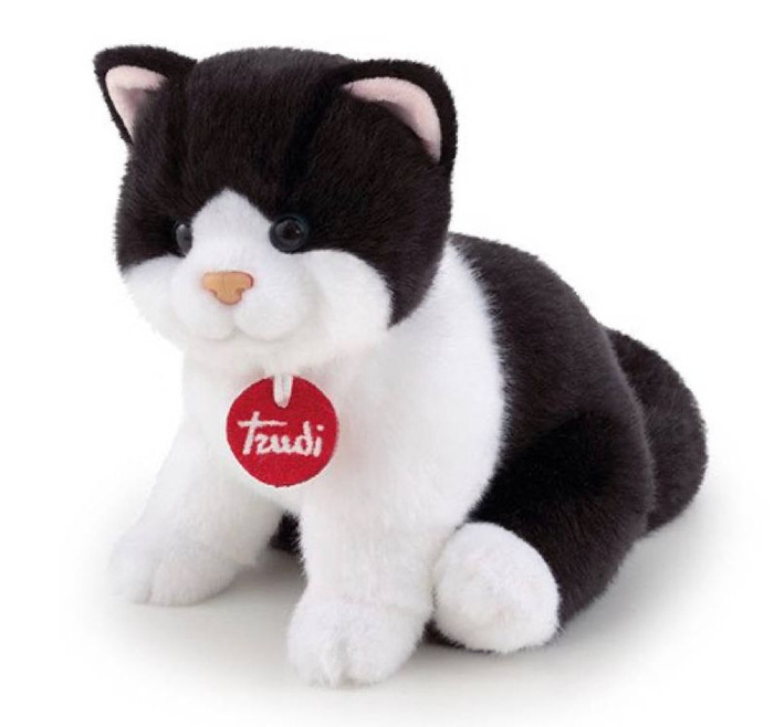 Maskotka dla dzieci czarno biały kot Trudi