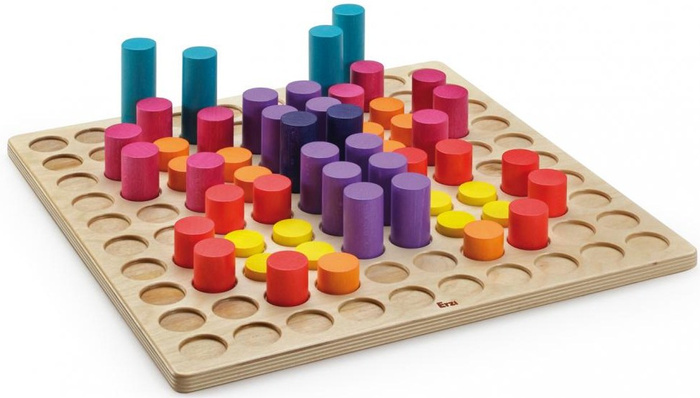 Drewniana Gra edukacyjna Teoria mnogości Cylindry 10x10 Erzi