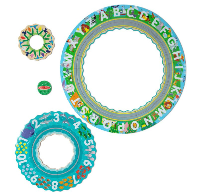 Okrągła układanka podłogowa cyfry litery 48el. Melissa & Doug