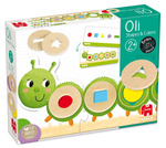 Drewniana układanka dla dzieci gąsienica Oli Kształty i kolory Goula