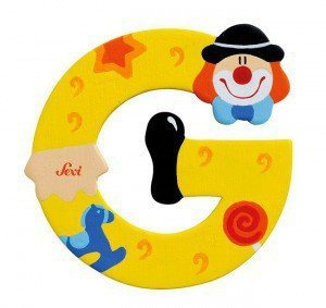 Drewniana literka G, Clown