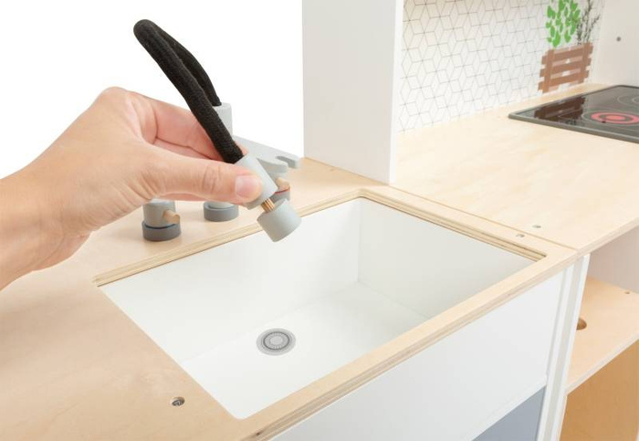 Drewniana kuchnia narożna z pralką i akcesoriami Small Foot Design