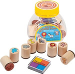 Drewniane stemple, dzikie zwierzęta, 8 szt.