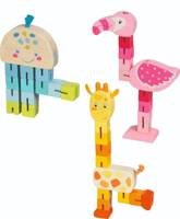 Kieszonkowe puzzle żyrafa, flaming, ośmiornica Goki